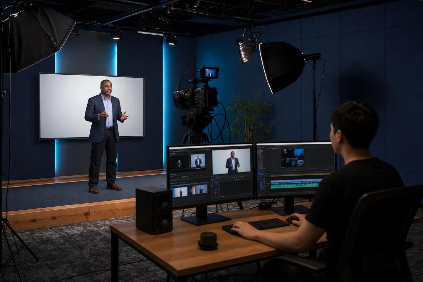 A studio used for digital course production